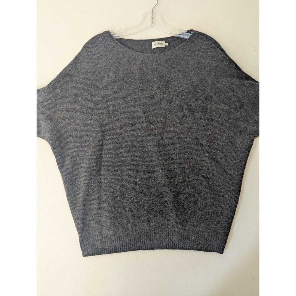 The Reset R Label‎ Sweater Women Gray Boxy Fit Wool Cashmere Blend Sz S/M Preppy